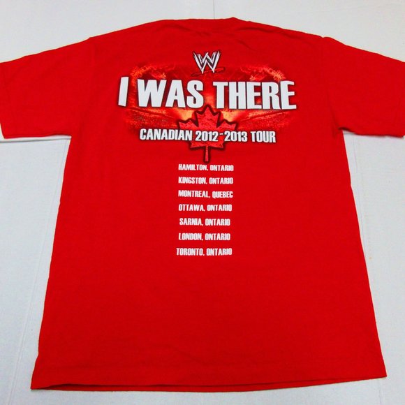 WWE 2012 - 2013 I Was There Canadian Tour Wrestling T-Shirt Adult Size M - Picture 4 of 5